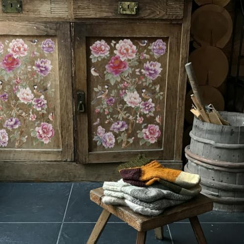 OLYCRAFT 3Pcs Pink Peony Rub on Transfers for Furniture and Crafts 12x6cm Floral Birds Furniture Decals Decor Large Pattern Transfer Stickers with 1Pc Scraper for Glass Cups Cabinets Decor - style: Pink flower