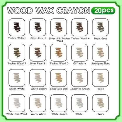 Furniture Markers Touch Up, 20 Colors Wood Filler Sticks- Wood Veneer Series - color: Wood Veneer Series