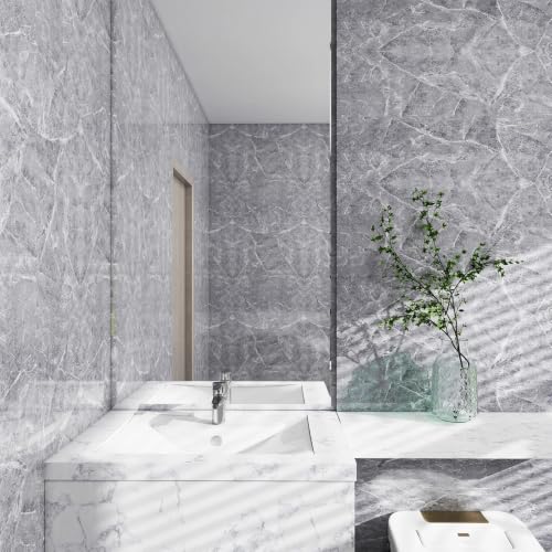 CAX Peel and Stick Wallpaper Grey Marble Contact Paper for Countertop - color: Dark Gray, size: 15.7" x 118"