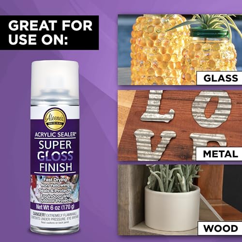 Aleene's Spray Acrylic Sealer, Super Gloss Clear Finish, 6 oz - color: Super Gloss