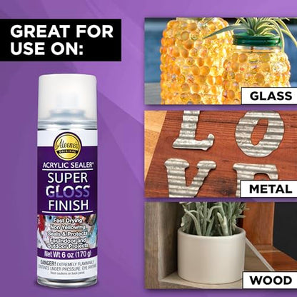 Aleene's Spray Acrylic Sealer, Super Gloss Clear Finish, 6 oz - color: Super Gloss
