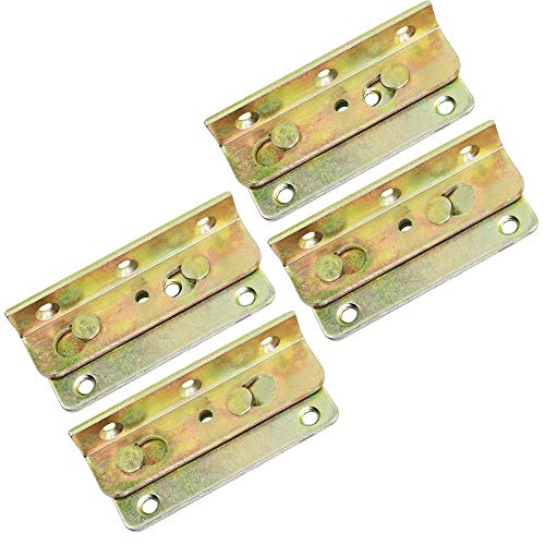 No-Mortise Bed Rail Brackets 4 Pack Heavy Duty & Rust Proof