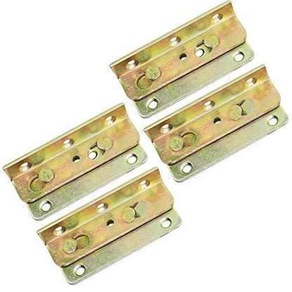 No-Mortise Bed Rail Brackets 4 Pack Heavy Duty & Rust Proof