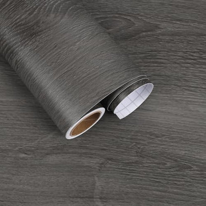 Grey Wood Contact Paper Peel and Stick Thick Oak Wood Grain Wallpaper for Kitchen Cabinet Countertop Contact Paper Waterproof Woods Self Adhesive Vinyl Wallpaper for Desk Table 15.7"x118" - size: 15.7" x 118"