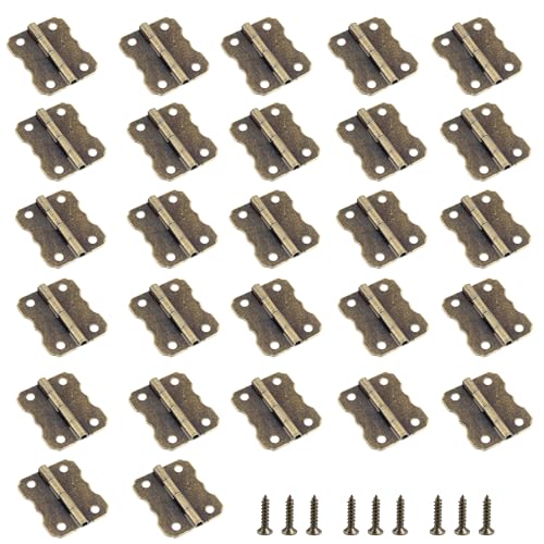 32Pcs 1.18”x0.94” Mini Jewelry Box Hinges, Antique Bronze Iron Butterfly Hinges Small Decorative Hinges for Wooden Chest Wine Box Toolbox Cupboard - style: Style-3