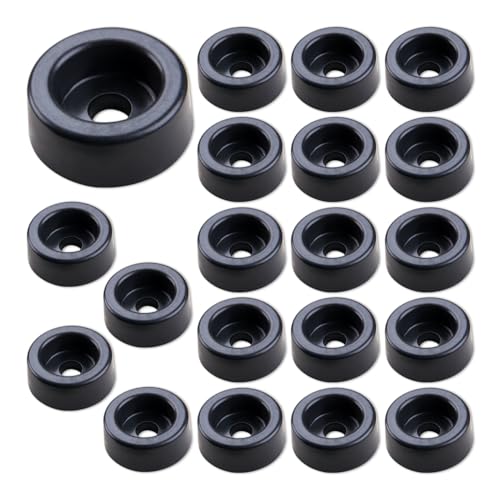 KOOBOOK 20Pcs Round PE Recliner Feet Replacement Ultimate Furniture Feet Pads for Floor Protection for Cabinets Chairs and Sofas Glide Foot Legs Black 31x12mm
