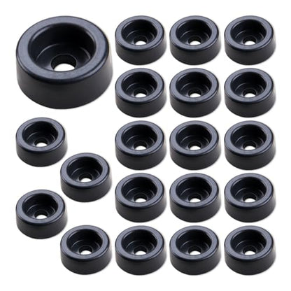 KOOBOOK 20Pcs Round PE Recliner Feet Replacement Ultimate Furniture Feet Pads for Floor Protection for Cabinets Chairs and Sofas Glide Foot Legs Black 31x12mm