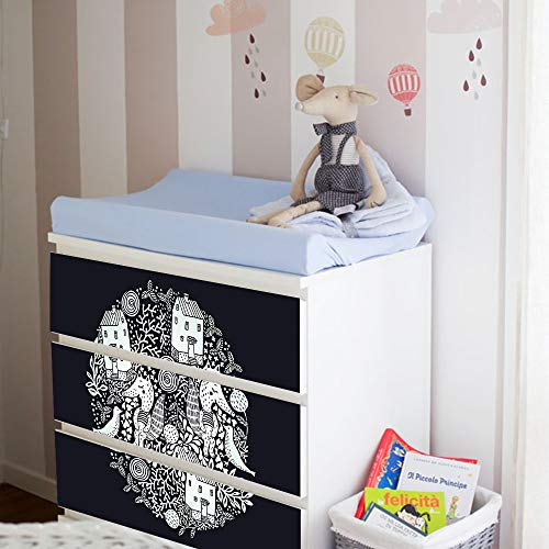 Self-Adhesive Dresser Sticker, Peel and Stick Furniture Stickers/Decals, Removable Furniture Skin (006, MALM)… - color: Md006, size: MALM