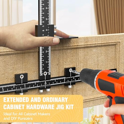 Extended Cabinet Hardware Jig Kit, 32-inch & 16-inch Detachable MAX