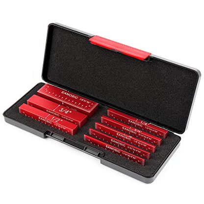 EANOSIC Setup Blocks Height Gauge Set, 8pcs Precision Aluminum Setup Bars for Router and Table Saw Accessories Woodworking Set Up, Bars Include Laser Engraved Size Markings (Extra Long 4 Inch) - style: 8 Pcs-INCH
