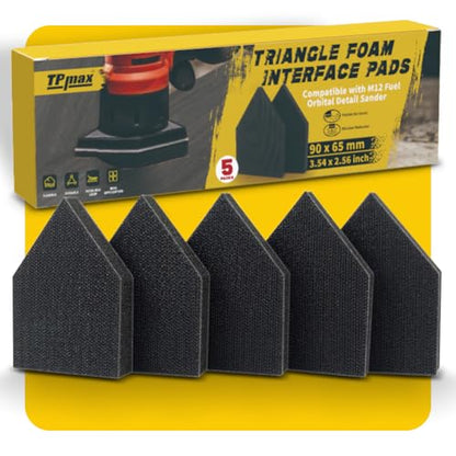 90×65mm Foam Interface Pads Compatible with Milwaukee M12 Detail Sander, 5-Pack