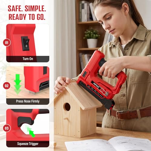 POPULO 4V Cordless 4-in-1 T50 Staple Gun for Upholstery & Crafts