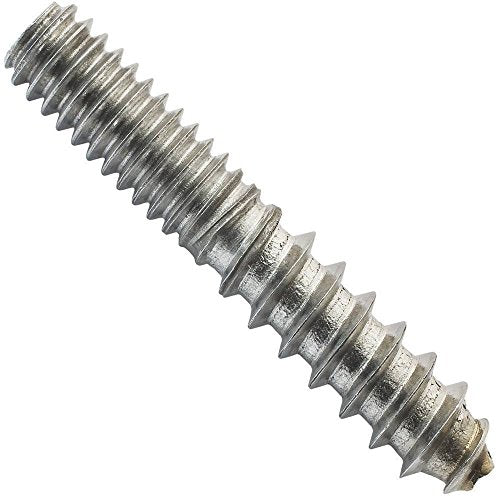 Rockler Steel Hanger Bolts - Heavy-Duty 5/16" - 18 x 3 Screws for Furniture Assembly, Wood Joints & Corner Brackets - Durable Double Ended Screws for Cabinet & Shutter Installations (8 Pack)