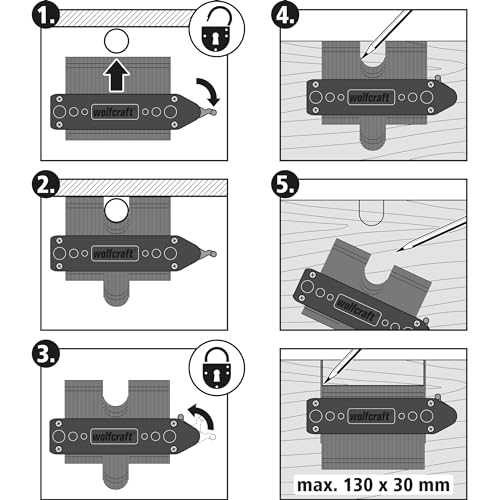 Wolfcraft 6949000 Konturenlehre Schwarz