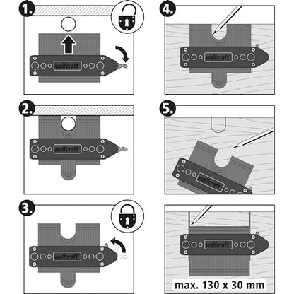 Wolfcraft 6949000 Konturenlehre Schwarz