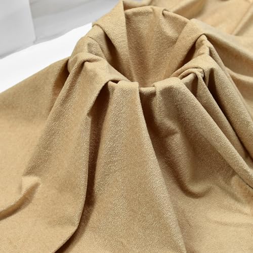 Surf turtle Khaki Short Pile Thick Upholstery Fabric, 60" Wide, 1 Yard - color: Khaki