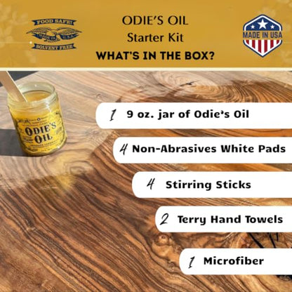 Odie's Oil Starter Kit All-in-One Wood, Leather & Metal Finish 9 oz.