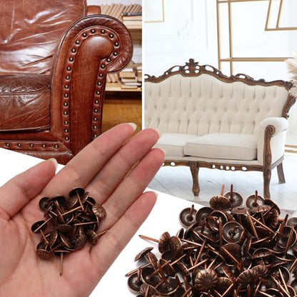 Red Copper Upholstery Tacks, 120PCS, 7/16 Inch - color: Red Copper
