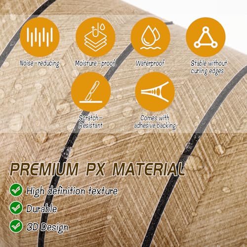 Peel and Stick Slat Wall Panel 118" x 15.7" – Self-Adhesive 3D Wood Grain Wall Panels, Waterproof PVC Fluted Paneling, Soundproof Faux Wood Wallpaper for Living Room Ceiling Decor (1 Rolls)