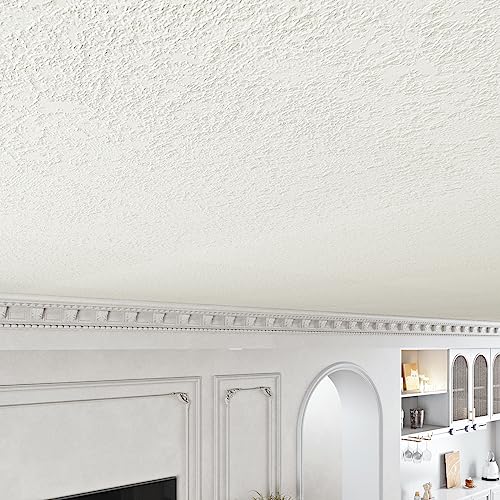 Livelynine White Textured Wallpaper Stick and Peel Modern 15.8x394 Self Adhesive Contact Paper for Walls Ceiling Bedroom Bathroom Waterproof Prepasted Texture Wall Paper Off White Cream Accent Vinyl - size: 394" x 15.8"