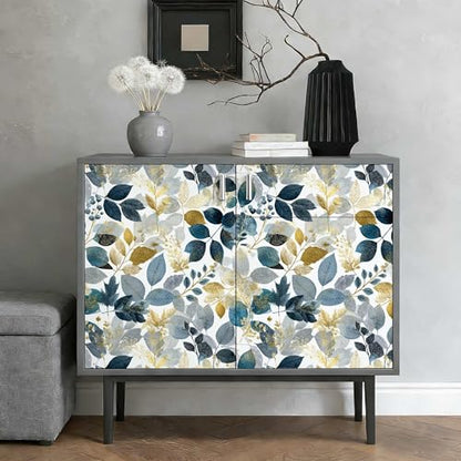 Watercolor Botanical Wallpaper, Eucalyptus Leaf Peel and Stick Wallpaper - color: ML-M104, size: 17.7" x 118"