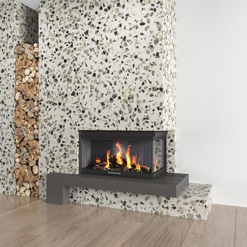 Multicolor Terrazzo Contact Paper 15.7"x196.8" Glossy Granite Wallpaper - color: White Gray Black, size: 15.7" x 196.8"