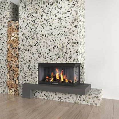 Multicolor Terrazzo Contact Paper 15.7"x196.8" Glossy Granite Wallpaper - color: White Gray Black, size: 15.7" x 196.8"