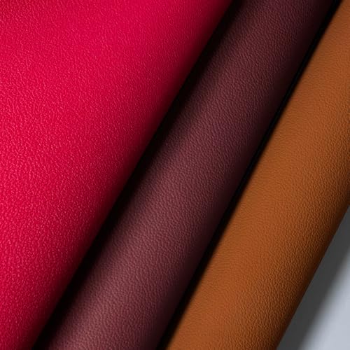 Faux Leather Fabric,54"x12" Thick Durable Synthetic Upholstery Leather Vinyl, Soft Smooth Waterproof, Durable,Replacement Renovate for Wallets, DIY Projects, Furniture, Car Seats 1 Foot-Wine - color: Wine, size: 1 foot (54" x 12")