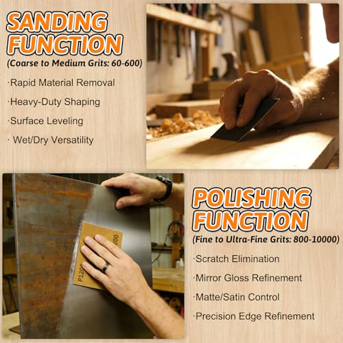 15 PCS Wet Dry Sandpaper 180 Grit Sheets for Polishing & Finishing - color: 180G, size: 9x11 Inch