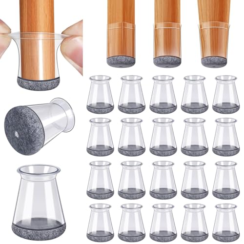 BUMACO Chair Leg Floor Protectors for Hardwood Floors Anti-Scratch 20 Pack - color: Clear-20 Pcs, size: Universal XS
