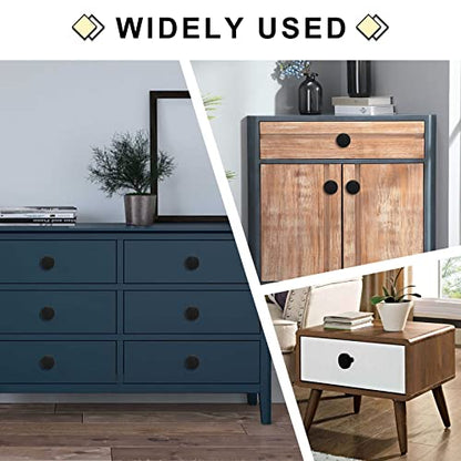 Matte Black Cabinet Knobs 6 Pack, Drawer Knobs Black Round Knob for Dresser Drawers, Single Hole Cabinet Door Knob Dresser Drawer Pulls Handles - color: Black