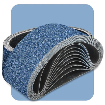 3x21 Inch Sanding Belts 10 Pcs 80 Grits Heavy Duty Belt Sander Zirconia Belt Sander Paper for Wood, Metal, Stainless Steel, Automotive, and Furniture - style: 80 Grits-10 PCS