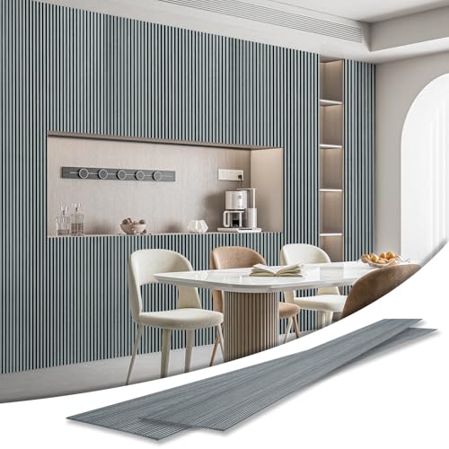 Art3d Fine Bar Slim Slat Wall Panel, 104 x 12 Inch, 4-Pack, Weathered Teak - color: Fine Bar Weathered Teak
