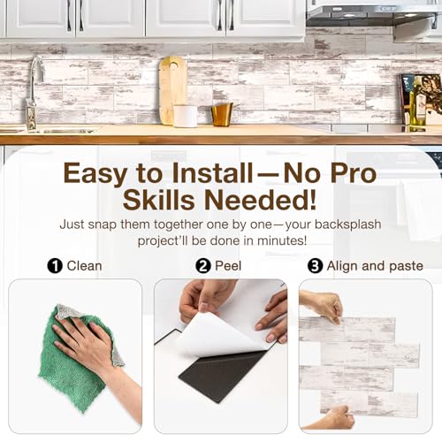 Peel and Stick Backsplash Tile for Kitchen & Bathroom Walls - Waterproof Smart Renter Friendly Sticker - color: Polished Eurasia Silver - Gray