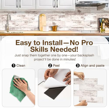 Peel and Stick Backsplash Tile for Kitchen & Bathroom Walls - Waterproof Smart Renter Friendly Sticker - color: Polished Eurasia Silver - Gray
