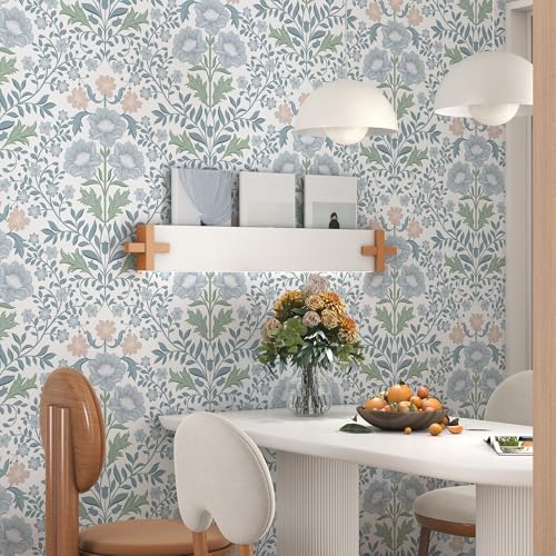 PeonyQueen Floral Peel and Stick Wallpaper 17.3"x197" Boho Contact Paper - size: 17.3" x 197"