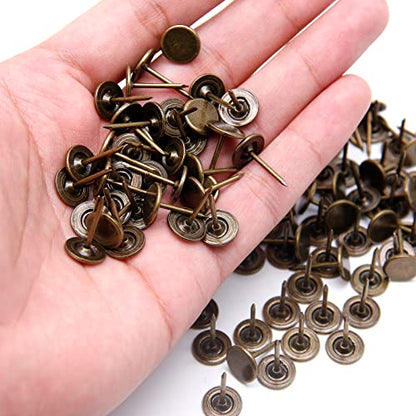 Piutouyar Bronze Flat Head Upholstery Tacks, 100 Pcs, 11mm x 17mm - size: style4