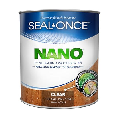 Seal-Once Nano Wood Sealer and Waterproofer, Low-VOC, Clear, 1 Gallon - size: 1 Gallon