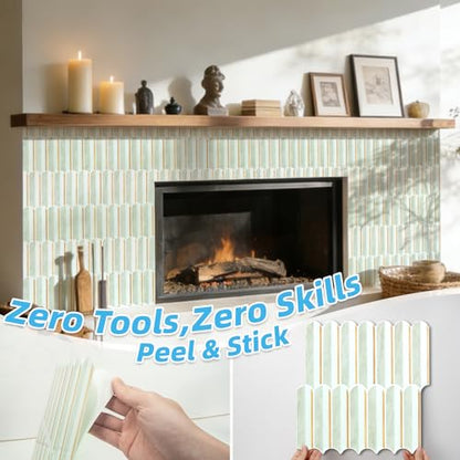 Art3d Arrowhead Design Peel and Stick Backsplash, 10-Pack, Gray & White - color: Dolomite Gray & White With Light Gold