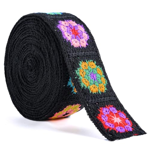 SHEING Cotton Webbing 1.5 Inch 2 Inch - Heavy Webbing Strap for Bags, Arts and Crafts, High Density Webbing Jacquard Embroidery Style - color: Style 08, size: 2"- 5 Yard