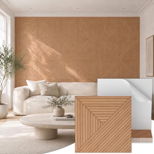 TONOR 6 Pack Acoustic Panels Peel and Stick, 23.6''x23.6''-23.25 sq.ft. - color: Natural Oak, size: 6 PCS