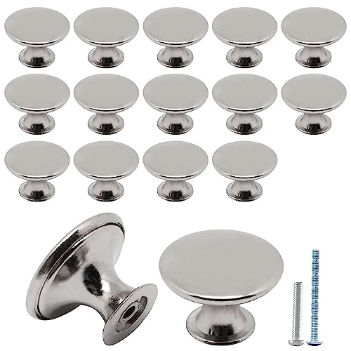 16 Pcs Brushed Nickel Cabinet Knobs, Silver Dresser Knob Kitchen Drawer Knobs, Single Hole Cupboard Door Knob Dresser Drawer Pulls Handles - color: Brushed Nickel, size: 16 Pack