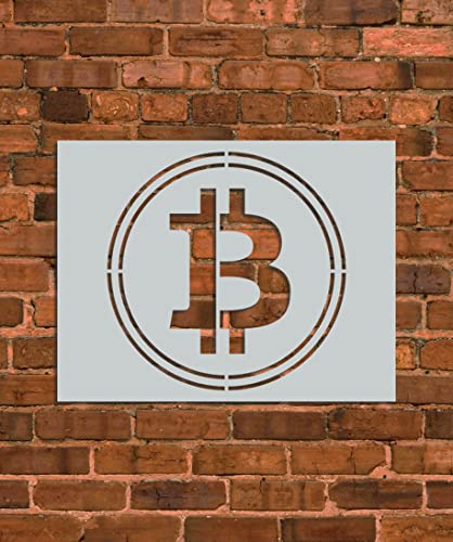 Bitcoin Cryptocurrency Stencil Template - Reusable Stencil - INNOVO Stencils (12" x 12") - size: 12" x 12"