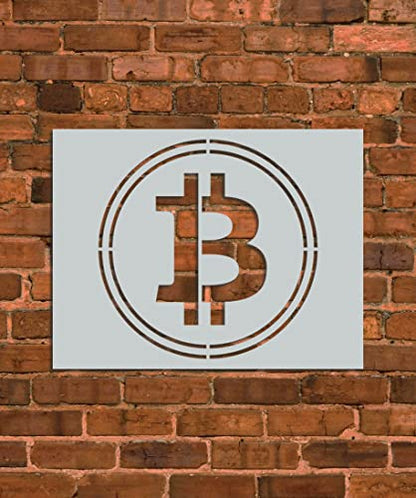 Bitcoin Cryptocurrency Stencil Template - Reusable Stencil - INNOVO Stencils (12" x 12") - size: 12" x 12"