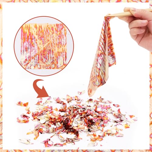 KINNO Variegated Gold Leaf Sheets 25 PCS with Random Stripe Patterns - color: Random Stripe