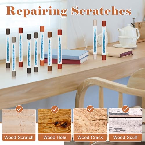 32P Wood Filler Stick,Wood Floor Furniture Repair Wax Stick