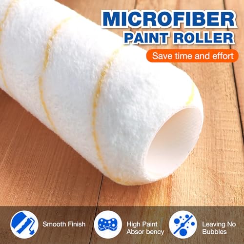 Paint Roller Kit 11 PCS, 9" Extendable Roller Frame (3 ft)