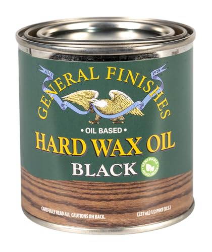 General Finishes Hard Wax Oil, 1/2 Pint, Black - color: Black, size: 1/2 Pint
