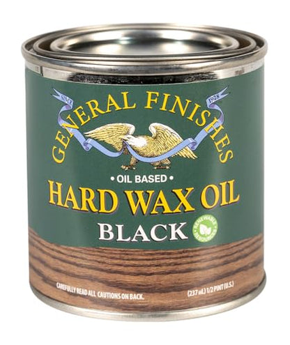 General Finishes Hard Wax Oil, 1/2 Pint, Black - color: Black, size: 1/2 Pint