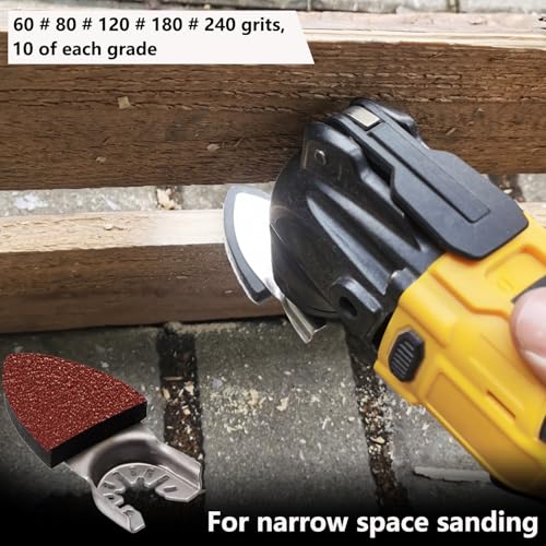 FOWOK 104Pcs Oscillating Tool Sanding Pads Kit for Finishing Detail Sanding - style: 104Pcs